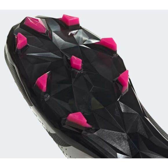 Adidas Predator Accuracy.3 FG J Soccer Cleats Blk/Wht/Pnk Size 4.5 - Picture 8 of 9